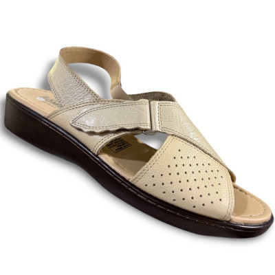 Romulo Sandalia Cuero Crema Mujer Ref 5515